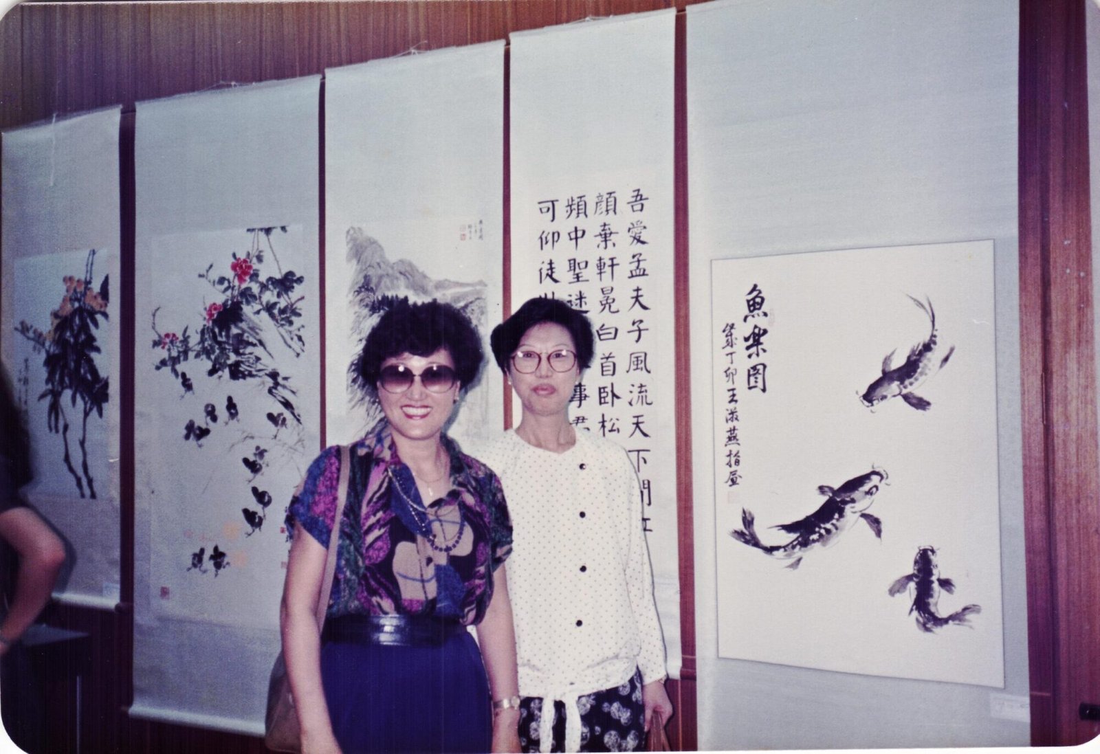 Wong Soo Yen _s Finger Painting at Student Art Exhibit with classmate